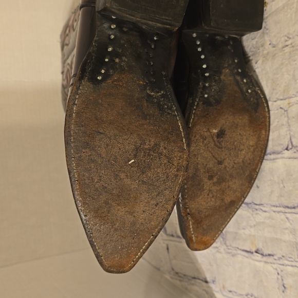 TEXAS WESTERN COWBOY BOOTS BROWN USA SIZE 9EE M-70 - Picture 15 of 16